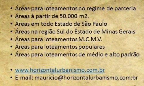 Buscamos investidores para loteamentos