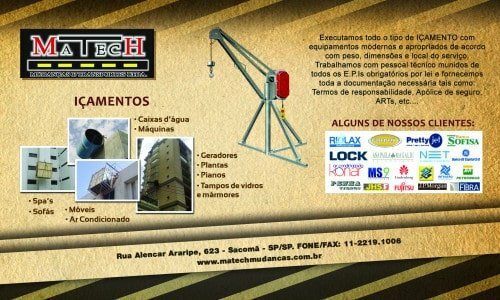 Mudanças , Guarda moveis e içamentos