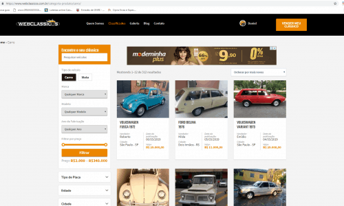 WEBCLASSICOSCOMBR – MARKETPLACE VEÍCULOS CLÁSSICOS