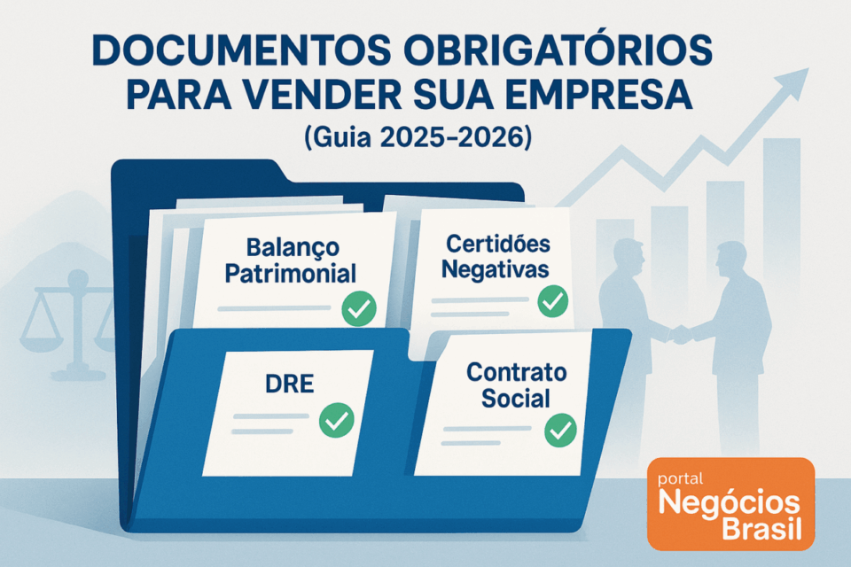 Documentos para vender uma empresa em 2025–2026: o que todo comprador vai exigir
