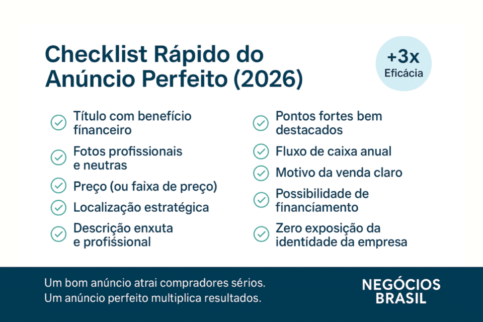 Como Criar o Anúncio Perfeito da Sua Empresa à Venda em 2026