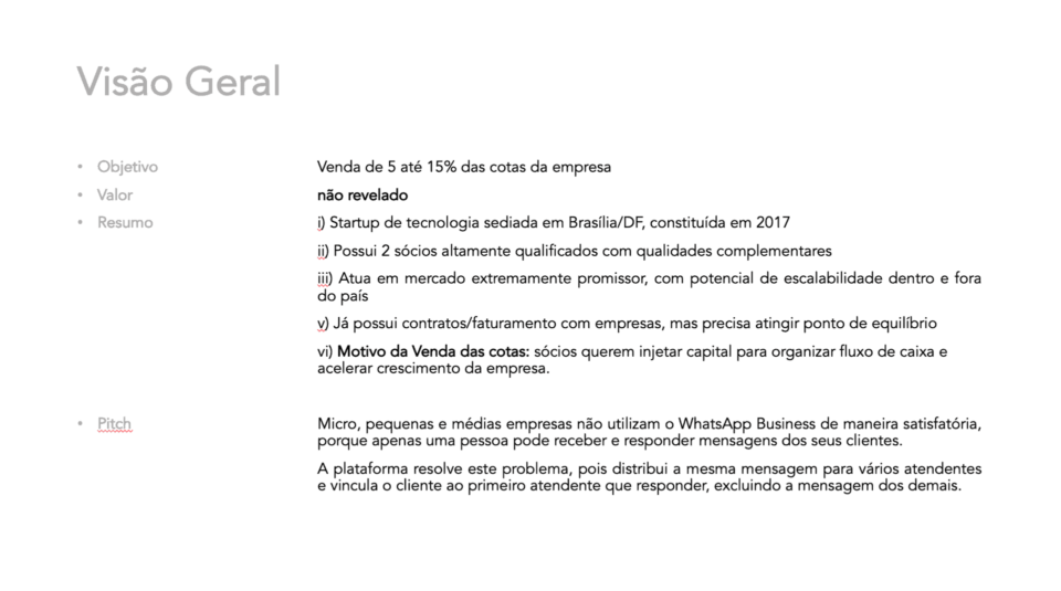 Cotas de empresa de tecnologia