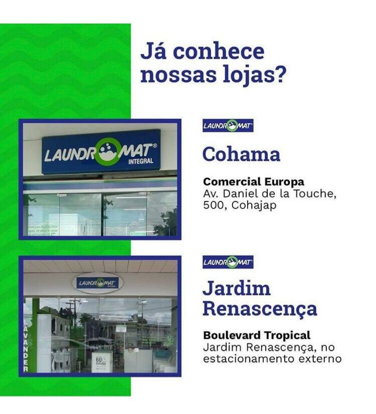 Lavanderia Self Service – Repasse Franquia Laundromat – 2 Lojas
