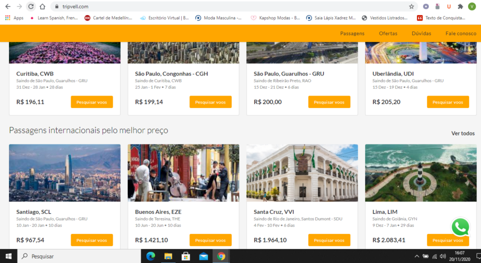 Agencia de viagens e Turismo online