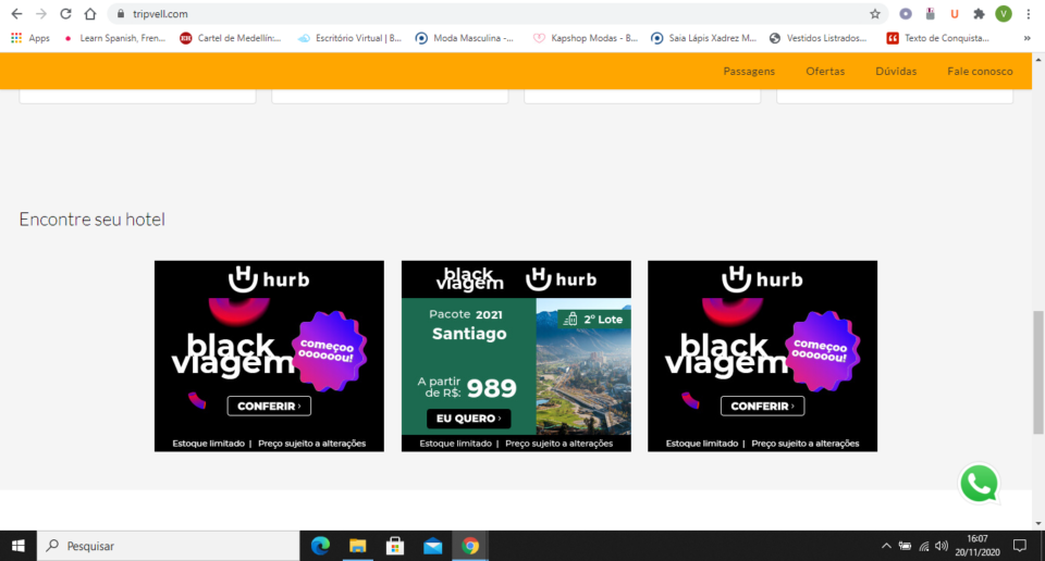 Agencia de viagens e Turismo online