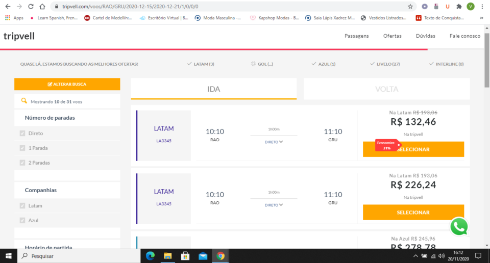 Agencia de viagens e Turismo online
