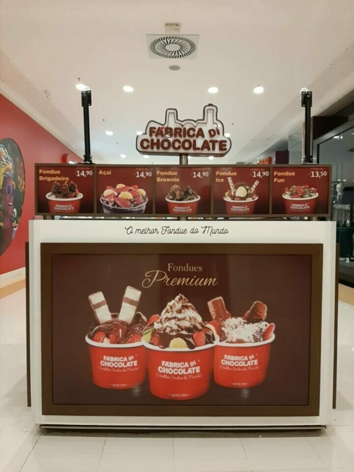 Quiosque de fondue de chocolate em Shopping- Santana- São Paulo