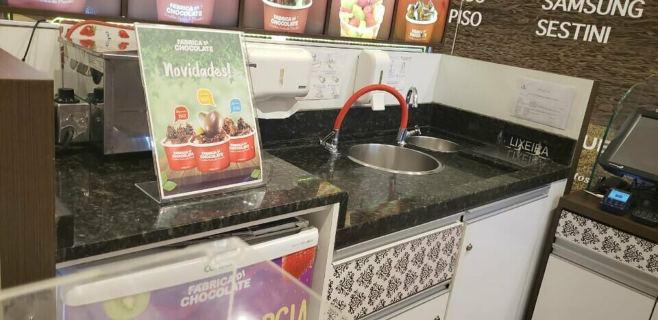 Quiosque de fondue de chocolate em Shopping- Santana- São Paulo