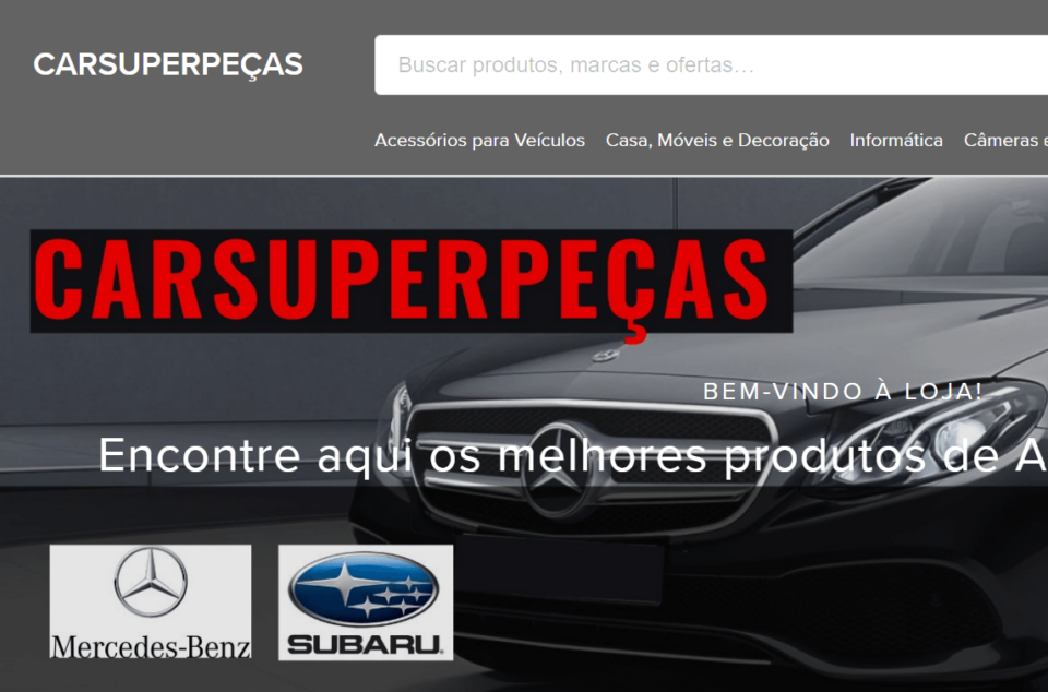 E-commerce Peças de carros importados – Preço de custo estoque