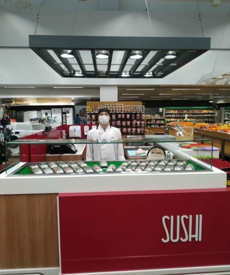 Quiosques de Sushi em rede de Supermercados