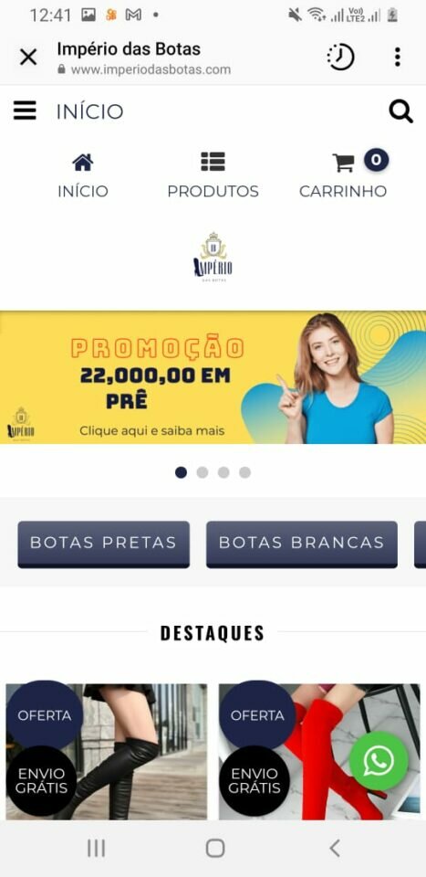 Vendo Loja online especializada em botas femininas funcionando e faturando
