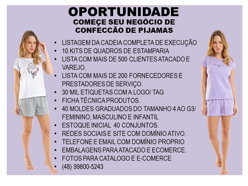 FABRICA/MARCA DE PIJAMAS COM PROCESSO TERCERIZADO