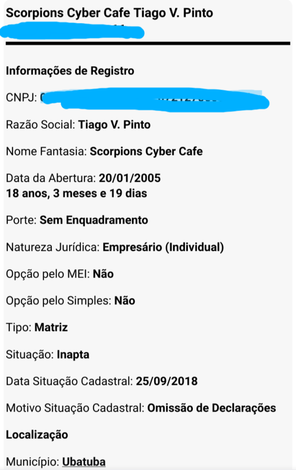 CNPJ 18 anos