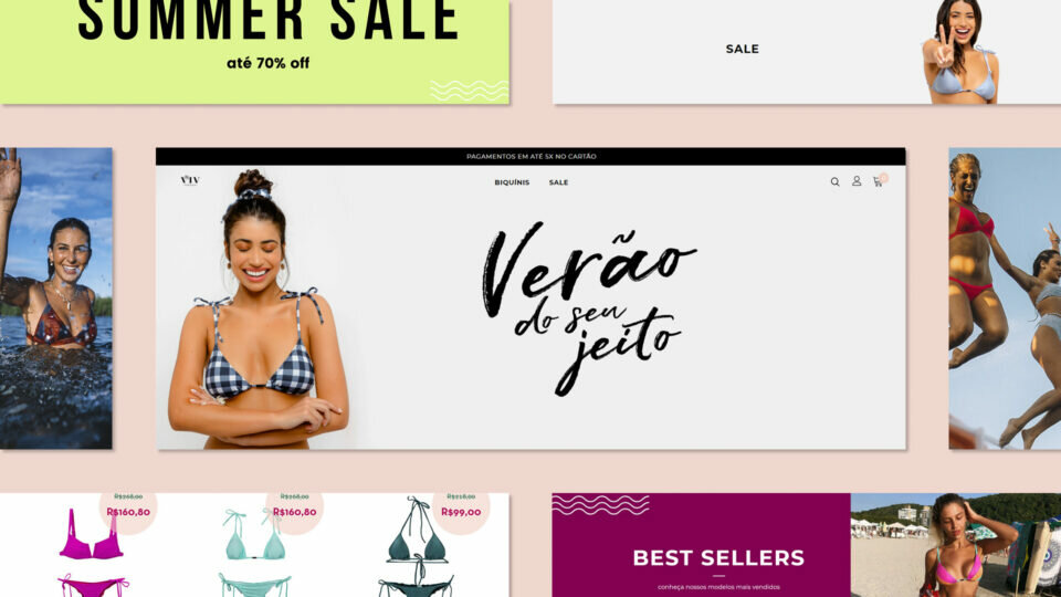 Marca de moda praia feminina com estoque e e-commerce