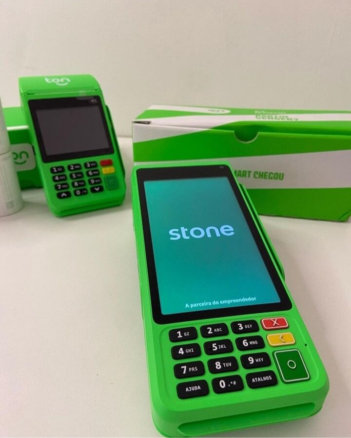 Maquininha de cartão Ton T3 smart com 2 baterias/Qrcode e touch-screen