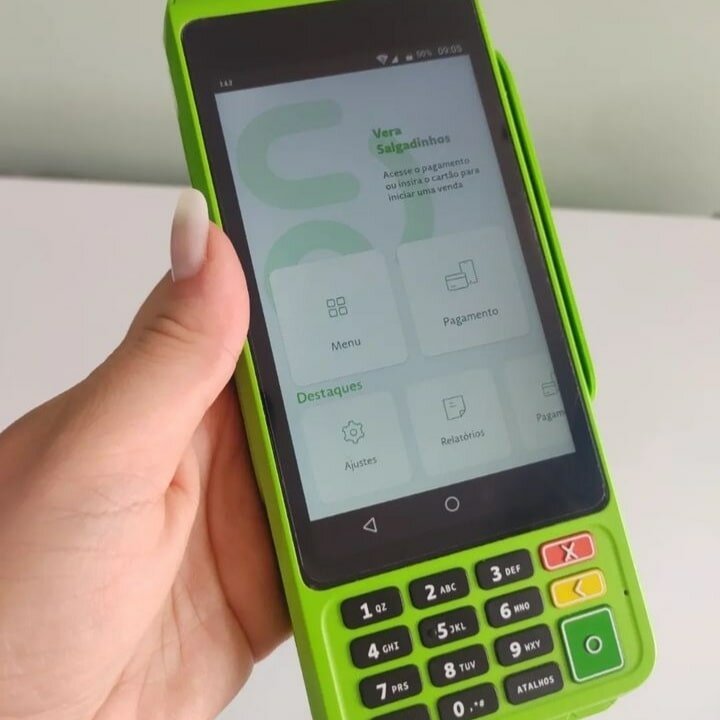 Maquininha de cartão Ton T3 smart com 2 baterias/Qrcode e touch-screen