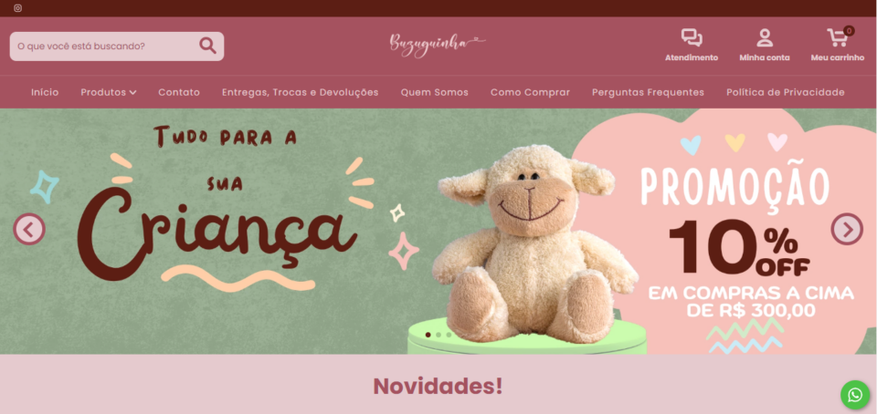 E-commerce do nicho de Enxoval e Maternidade – Buzuguinha