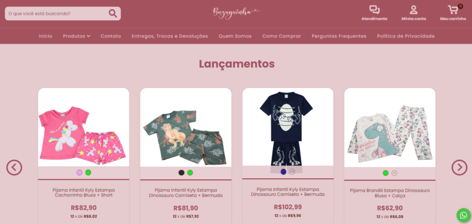 E-commerce do nicho de Enxoval e Maternidade – Buzuguinha