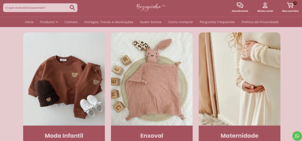 E-commerce do nicho de Enxoval e Maternidade – Buzuguinha