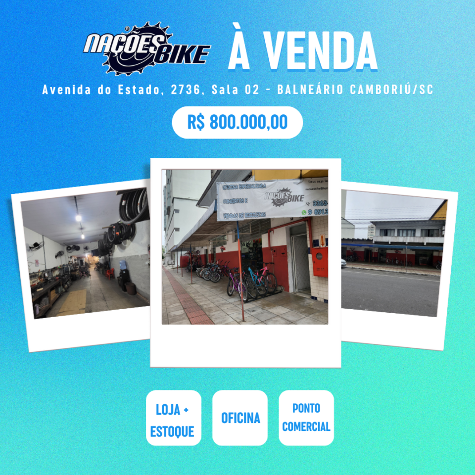 VENDA DE LOJA OFICINA PONTO COMERCIAL DE BICICLETAS