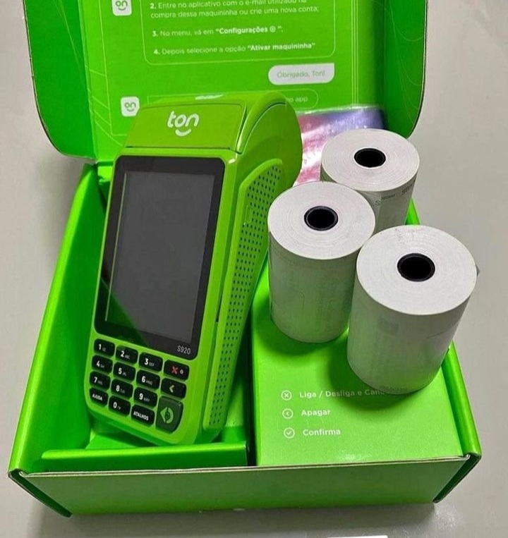Maquininha de cartão Ton T3 com 2 baterias/Qrcode/touch-screen sem aluguel