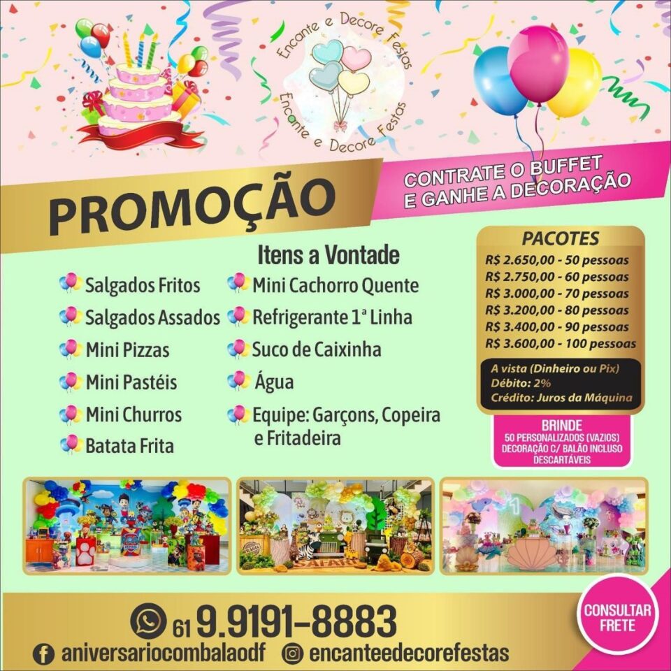 Festa infantil em Brasília DF Promoção Limitada, Contrate o Buffet e Ganhe