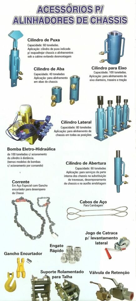 Comércio, fabricação, montagem de máquinas para alinamento de chassis