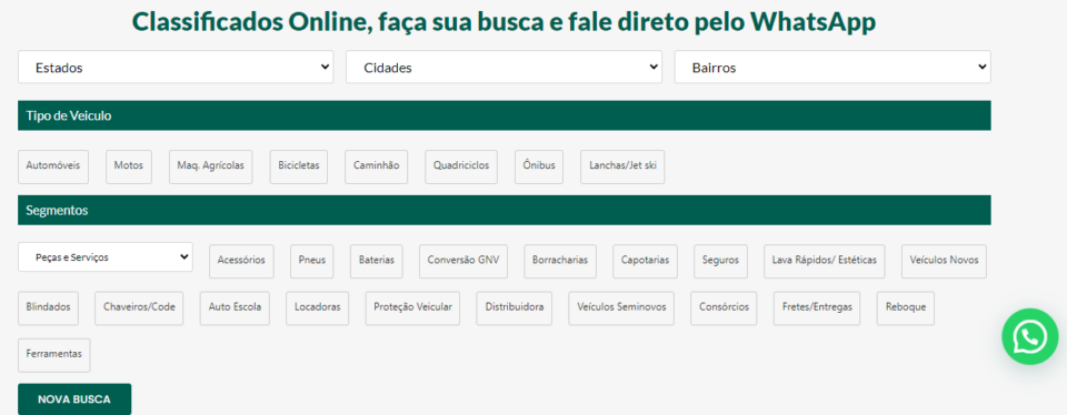 Site Classificados Automotivos funcionando em Pernambuco