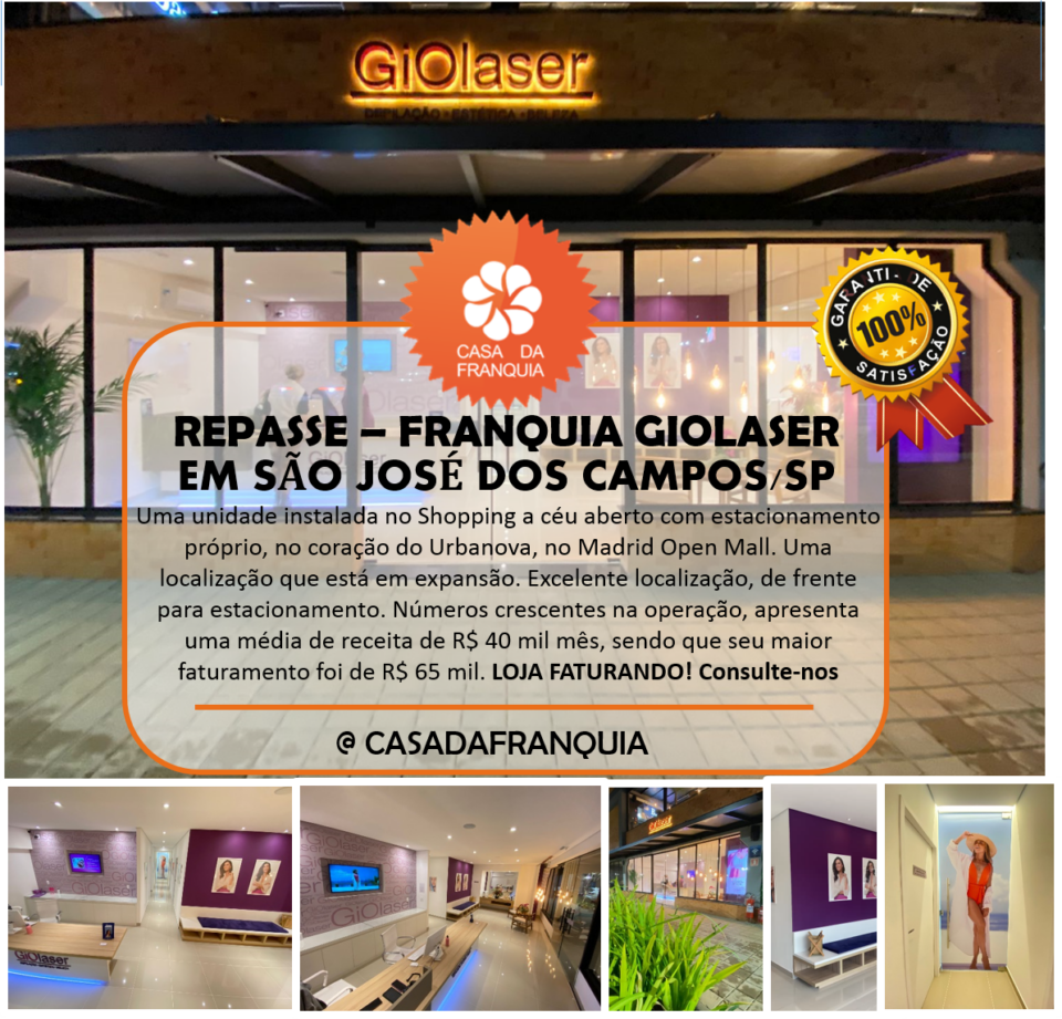 REPASSE – FRANQUIA GIOLASER – SÃO JOSÉ DOS CAMPOS/SP