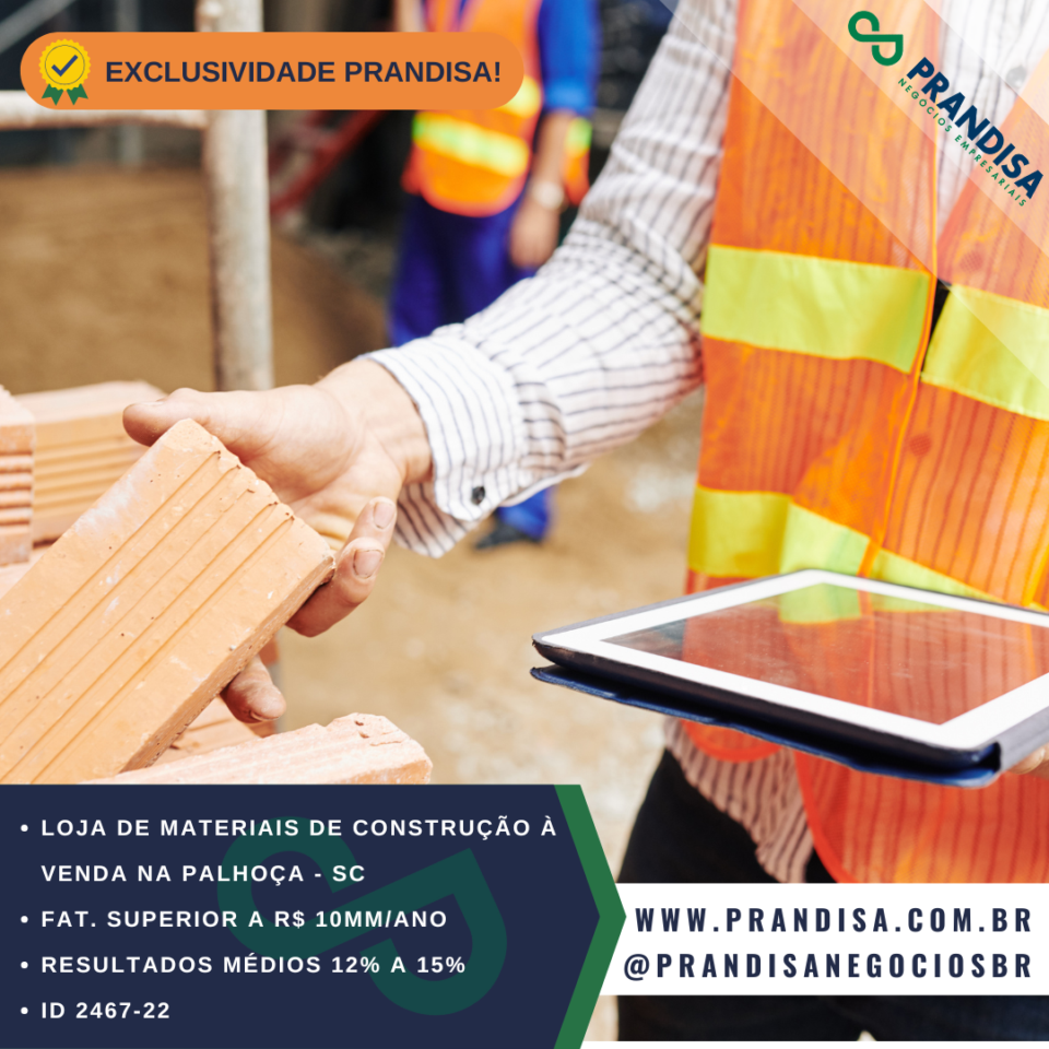 Loja de materiais de Construção à venda na Palhoça – SC