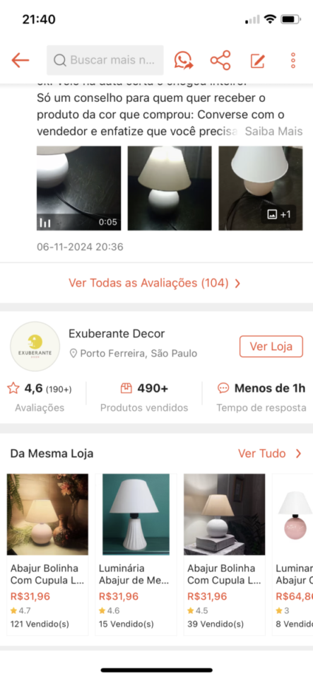 Vendo loja shopee