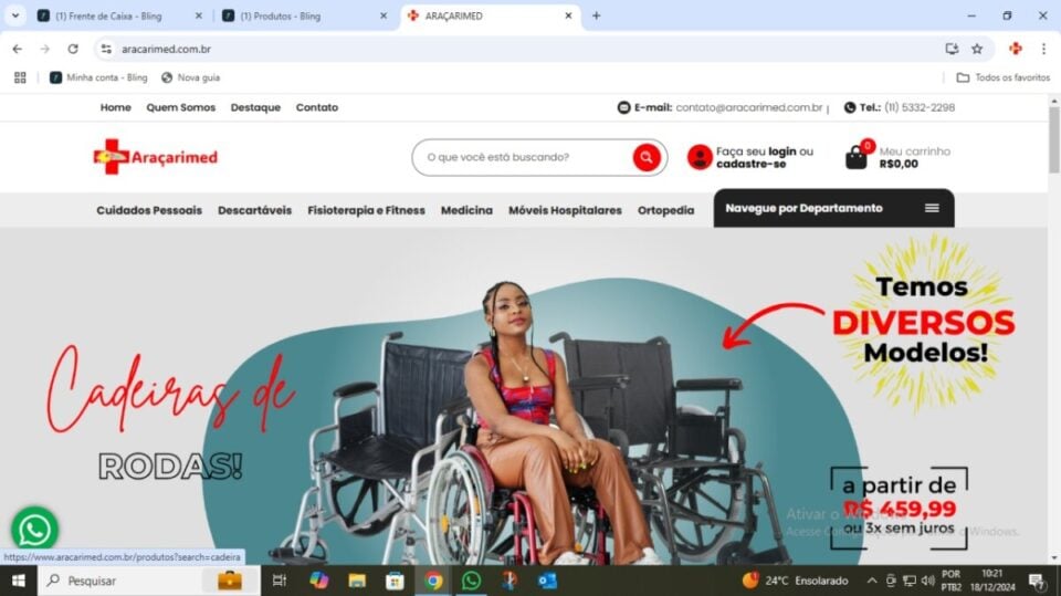 Loja Física e e-Commerce -Equipamentos Médicos, Ortopédicos e Hospitalares