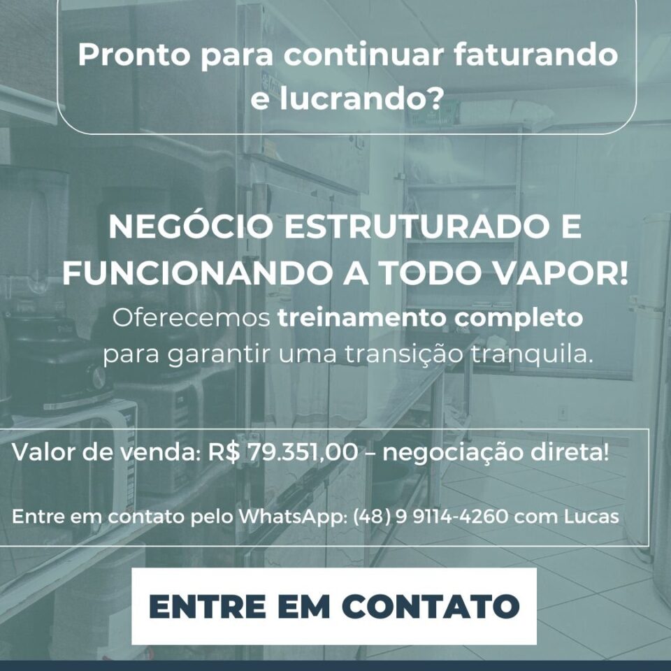 VENDA DE PIZZARIA EM PLENO FUNCIONAMENTO – FATURAMENTO MÉDIO DE 30000/MÊS