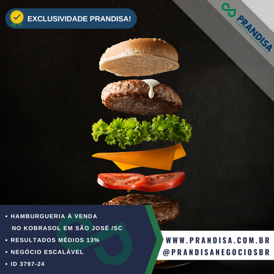 Hamburgueria  a venda no Kobrasol e São José – SC @prandisanegociosbr