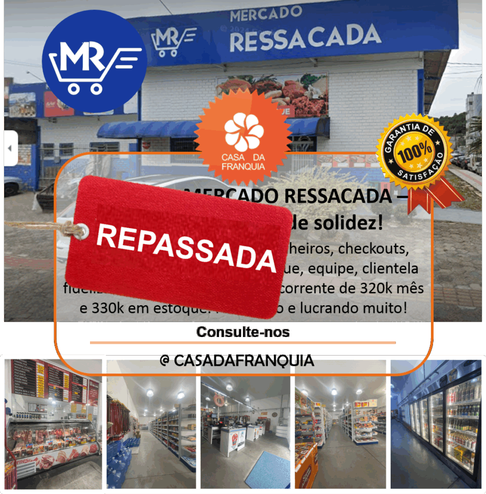 REPASSE –  MERCADO RESSACADA – ITAJAÍ/SC – 10 anos de solidez