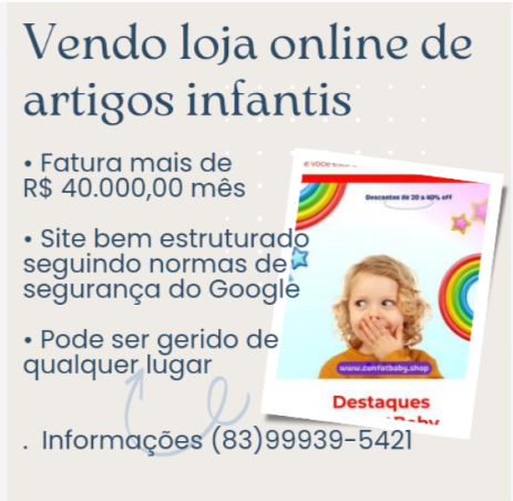 Loja de artigos infantis faturando muito