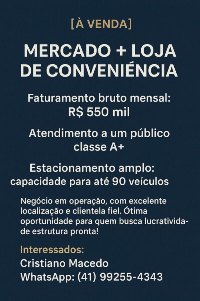 Oportunidade Imperdível – Mercado e Loja de Conveniência à Venda
