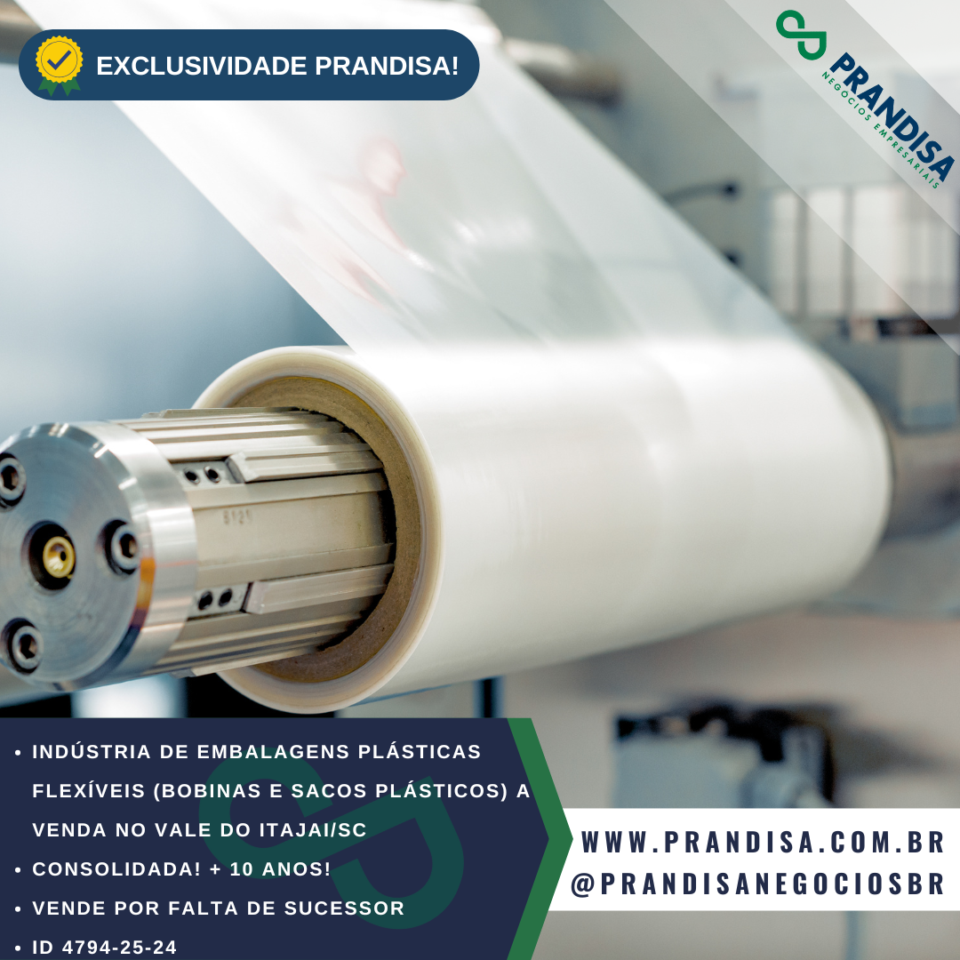Indústria de embalagens plásticas flexíveis à venda – @prandisanegociosbr