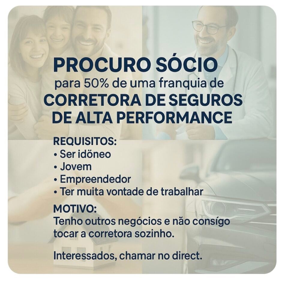 Sócio para franquia de corretora de seguros
