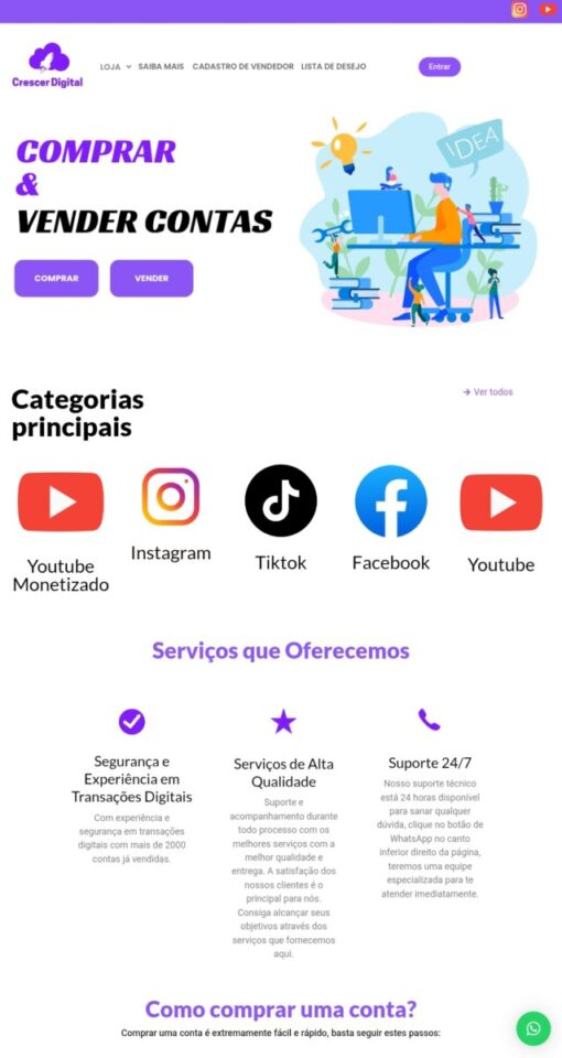 Vendo site de Marketplace