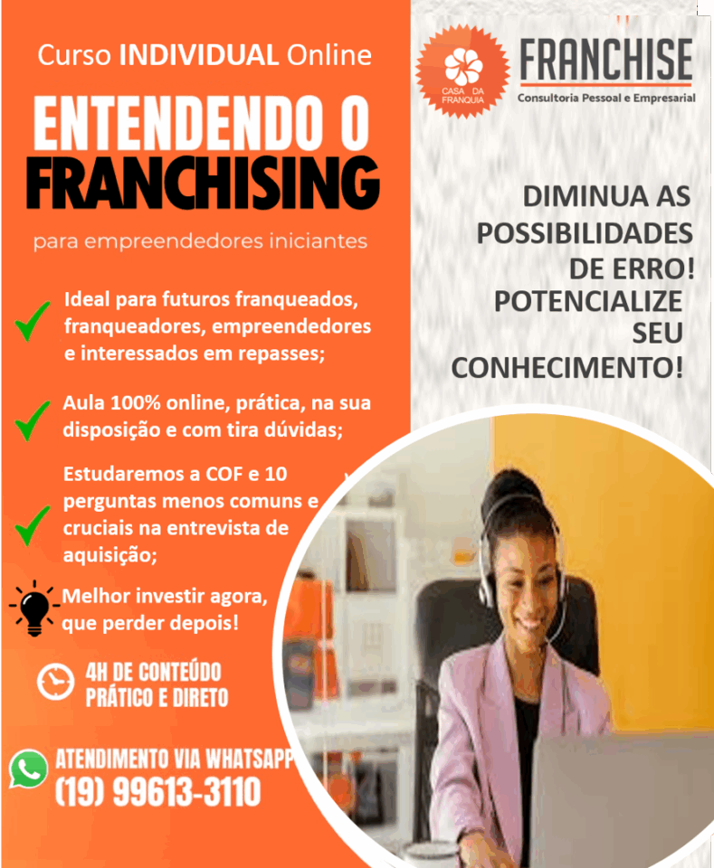 CURSO ONLINE – ENTENDENDO FRANCHISING PARA EMPREENDEDORES INICIANTES