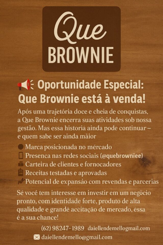Vendo minha fábrica de Brownie