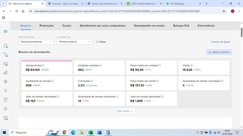Vendo conta Mercado Livre