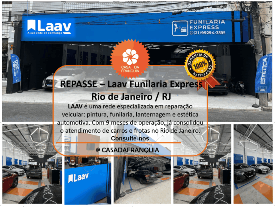 🎯 OPORTUNIDADE DE REPASSE – LAAV Rio de Janeiro Franquia Automotiva