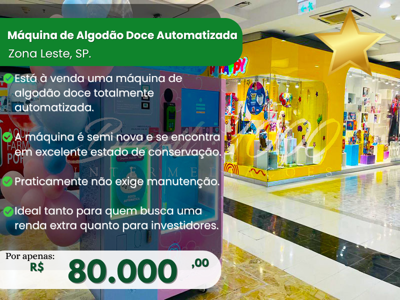 Máquina de Algodão Doce Automatizada na Zona Leste, SP
