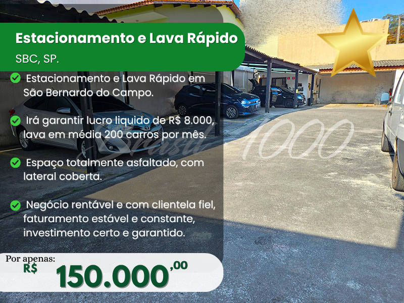 Estacionamento e Lava Rápido em SBC, SP Cod 113466