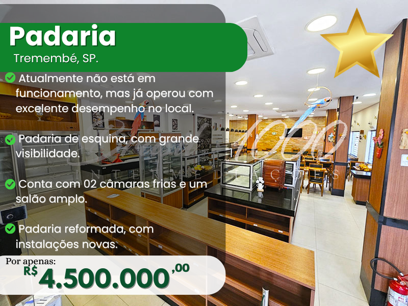 Padaria no Tremembé, SP Cod 113496