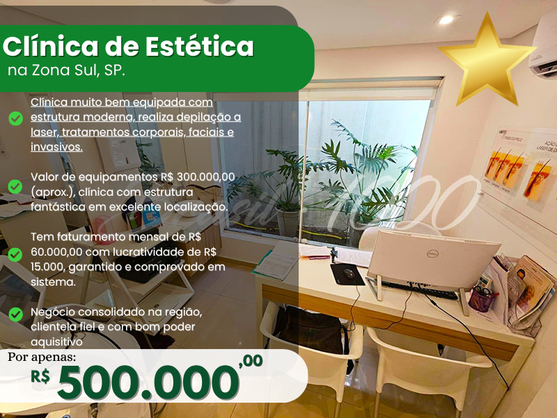 Clínica de Estética na Zona Sul, SP Cod 112729