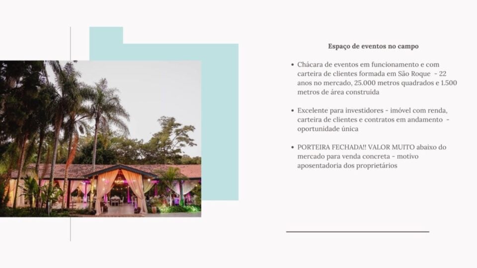 DIRETO COM O PROPRIETÁRIO  – CHÁCARA MULTIUSO EM SÃO ROQUE