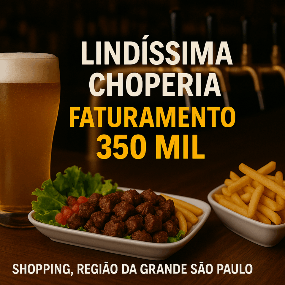 ÓTIMA OPORTUNIDADE CHOPERIA LUCRO LÍQUIDO 50 MIL